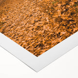 Art deco poster depicting a fall scene with orange and brown tones on rolled canvas, suitable for dining room wall art.