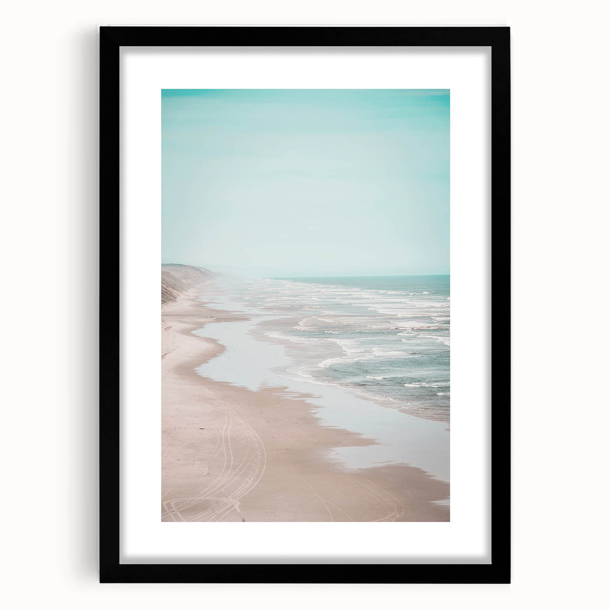 Extra large abstract art print featuring a colorful, textured summer theme on a black framed canvas.