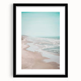 Extra large abstract art print featuring a colorful, textured summer theme on a black framed canvas.