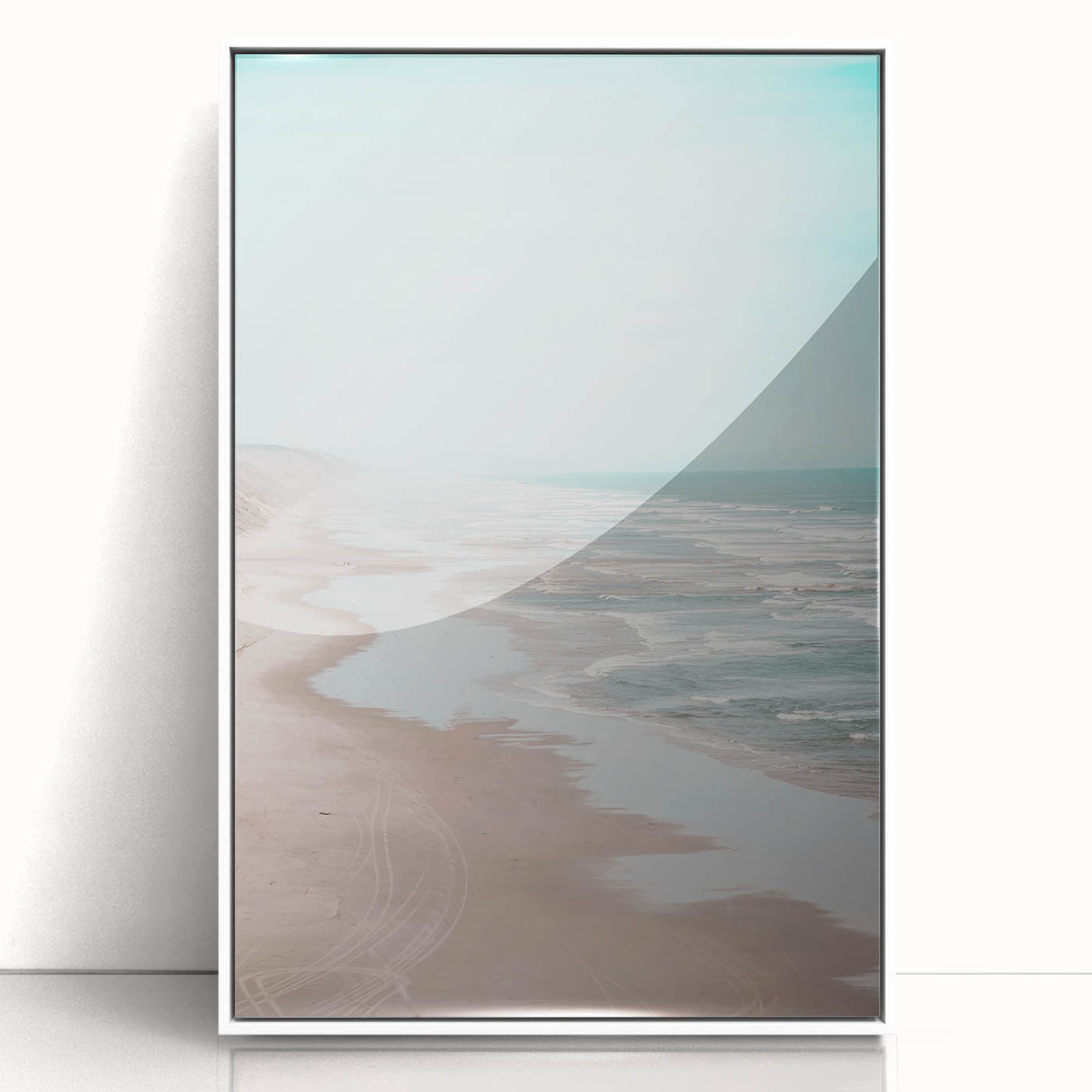 Art deco poster of summer season in pastel shades, framed acrylic, ideal for nursery wall art.