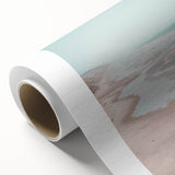 Art deco poster of a summer scene in pastel shades on rolled canvas, ideal for nursery wall art.