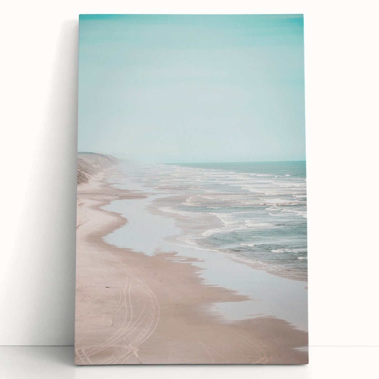 Large black and white stretched canvas of a minimalist summer tree, ideal for kitchen wall art or bedroom ambiance.