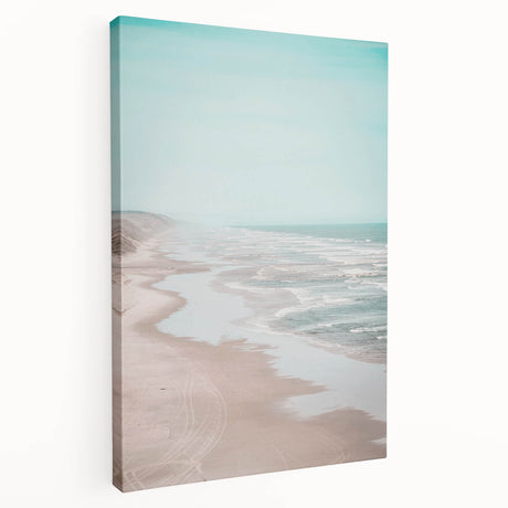 Abstract summer-themed art on stretched canvas with vibrant orange and yellow tones, ideal for kitchen wall decor.