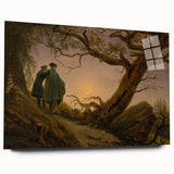 Romanticism Art - Two Men Contemplating the Moon - Classic Nightscape