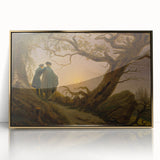 Romanticism Art - Two Men Contemplating the Moon - Classic Nightscape