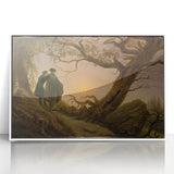 Romanticism Art - Two Men Contemplating the Moon - Classic Nightscape