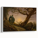 Romanticism Art - Two Men Contemplating the Moon - Classic Nightscape