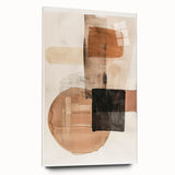 Modern Dining Room Wall Art – Beige & Brown Abstract Canvas Print