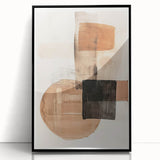 Modern Dining Room Wall Art – Beige & Brown Abstract Canvas Print