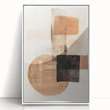Modern Dining Room Wall Art – Beige & Brown Abstract Canvas Print