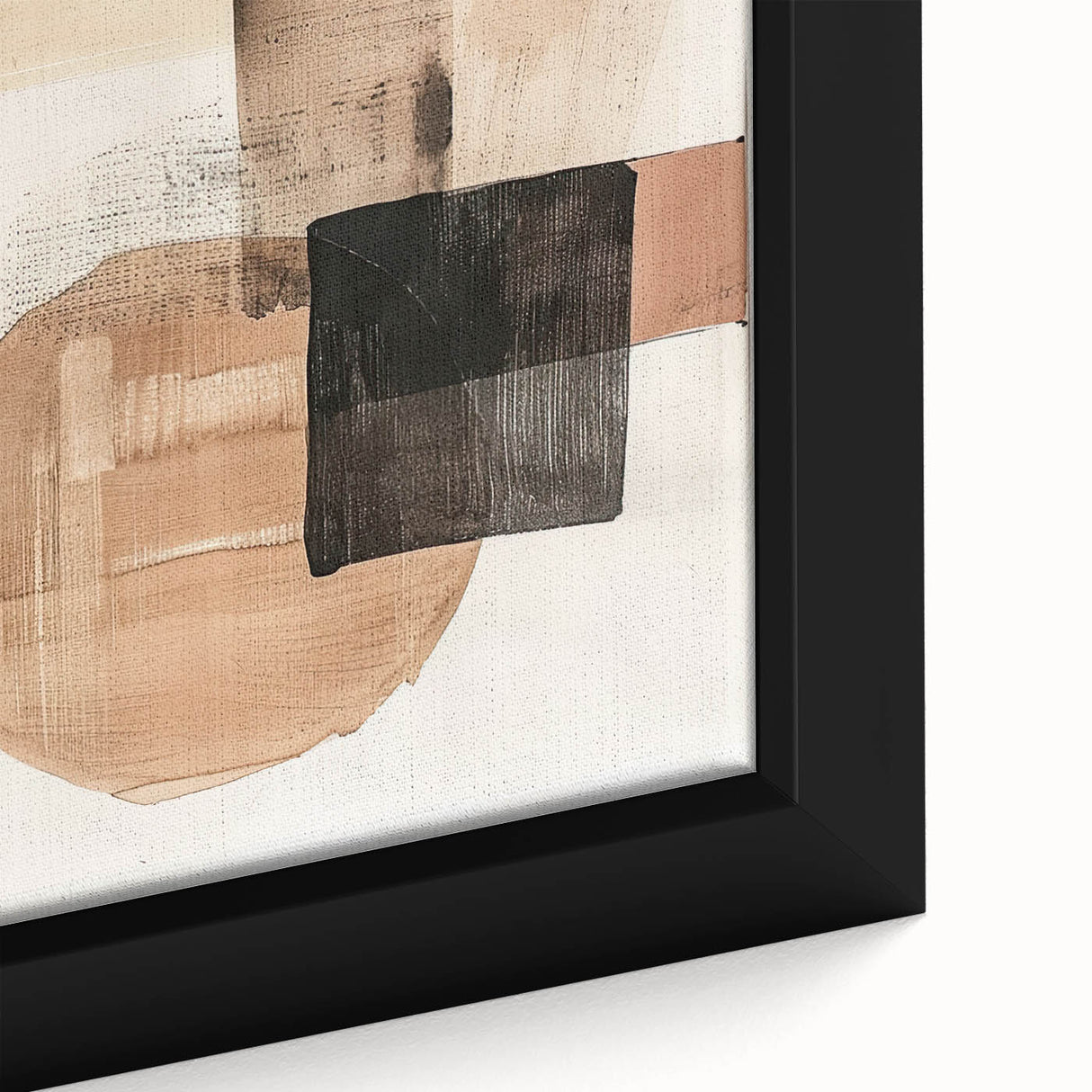 Modern Dining Room Wall Art – Beige & Brown Abstract Canvas Print