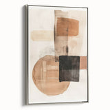 Modern Dining Room Wall Art – Beige & Brown Abstract Canvas Print