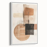 Modern Dining Room Wall Art – Beige & Brown Abstract Canvas Print