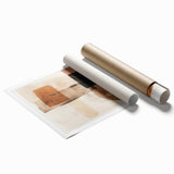 Modern Dining Room Wall Art – Beige & Brown Abstract Canvas Print