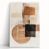 Modern Dining Room Wall Art – Beige & Brown Abstract Canvas Print