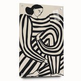 Abstract figurative acrylic artwork displayed side view, showcasing vibrant colors and intricate pin details, perfect for modern home decor or artistic expression.