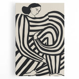 Abstract figurative artwork on stretched canvas, showcasing vibrant colors and dynamic shapes, perfect for modern home decor and artistic expression.