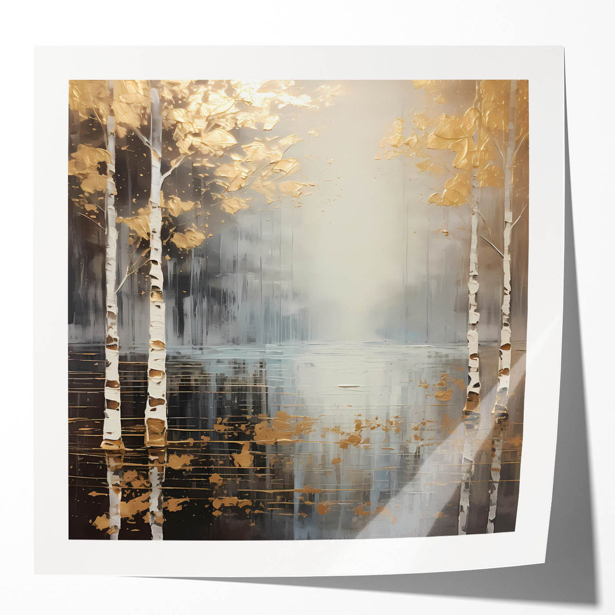 Abstract landscape wall art print mockup showcasing vibrant blue and green hues, framed elegantly to enhance modern decor aesthetics. Perfect for interior design inspiration.