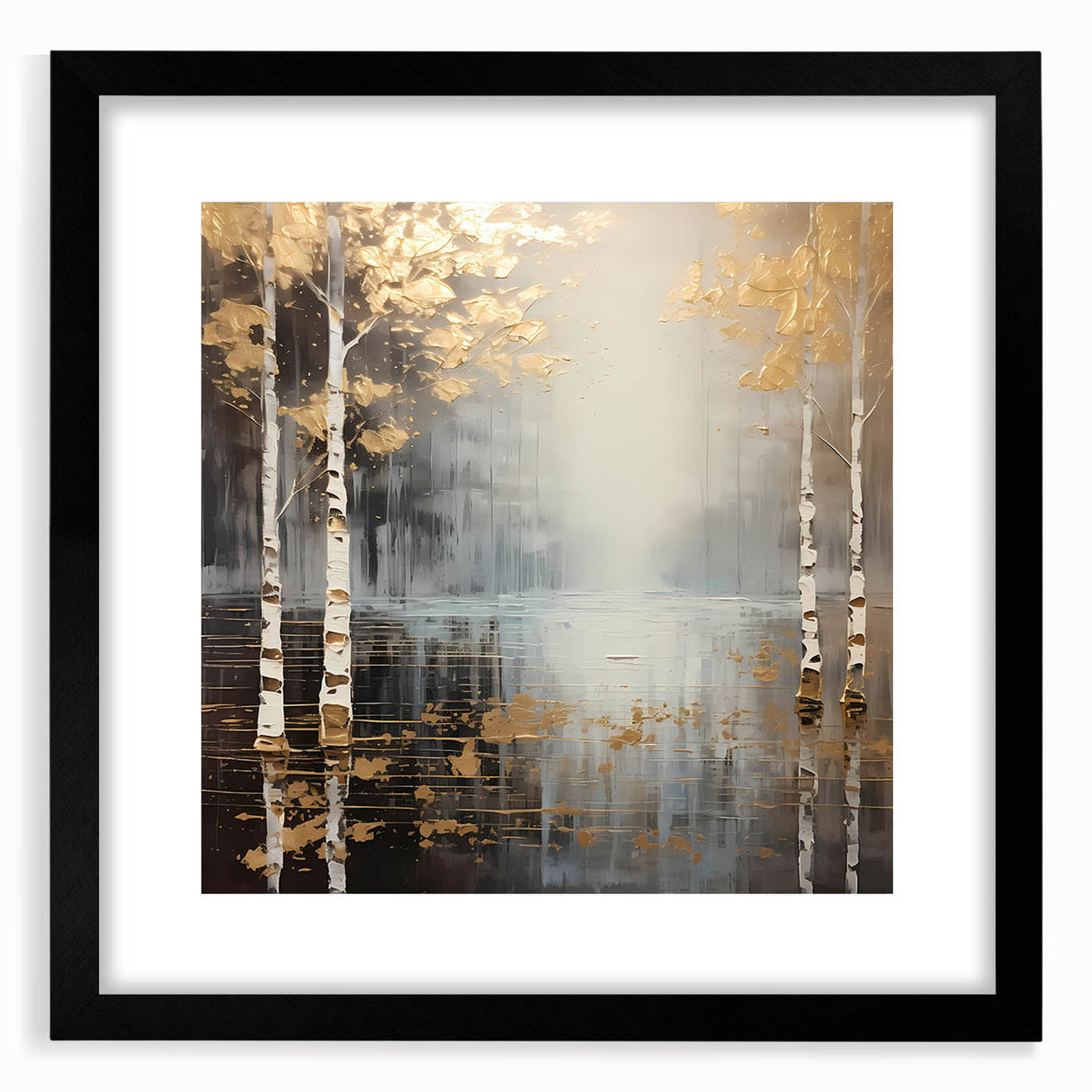 Abstract landscape wall art framed in black with a white mat, showcasing soft colors and organic shapes, perfect for modern home decor.