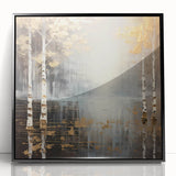 Framed abstract landscape wall art with vibrant colors and intricate designs, featuring a sleek black frame, perfect for modern home decor.