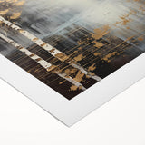 Abstract landscape wall art on rolled canvas, showcasing vibrant colors and dynamic shapes. Perfect for modern decor, enhancing any room's aesthetic.