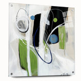 Minimalist Abstract Wall Art – Green, Black, and Blue Geometry