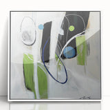 Minimalist Abstract Wall Art – Green, Black, and Blue Geometry