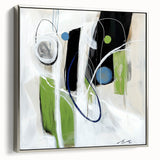 Minimalist Abstract Wall Art – Green, Black, and Blue Geometry