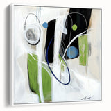 Minimalist Abstract Wall Art – Green, Black, and Blue Geometry