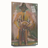 Man Carrying a Deer - Vibrant Expressionist Artwork by Weisz-Kubínčan