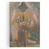 Man Carrying a Deer - Vibrant Expressionist Artwork by Weisz-Kubínčan