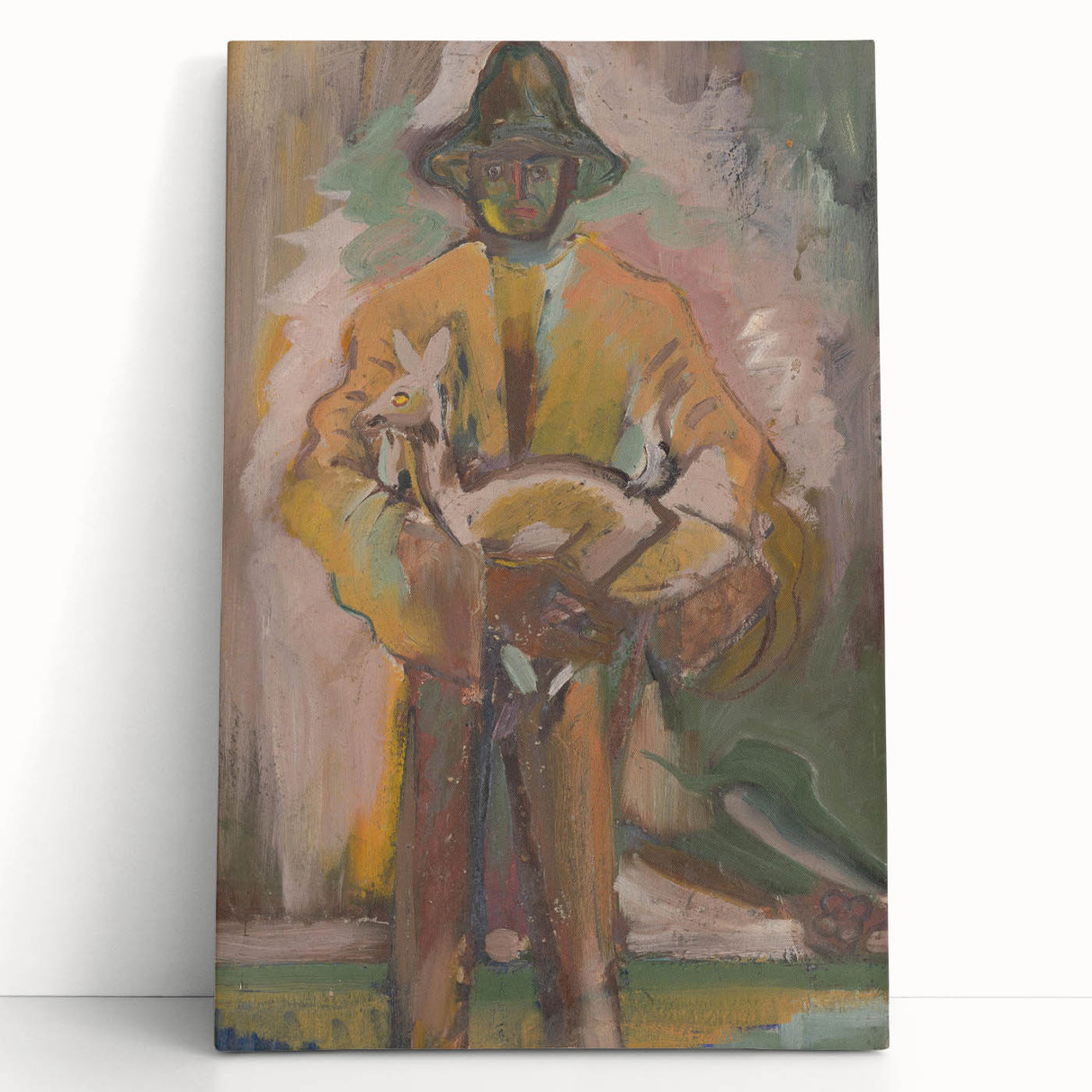 Man Carrying a Deer - Vibrant Expressionist Artwork by Weisz-Kubínčan