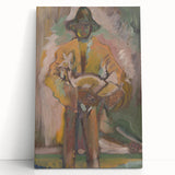 Man Carrying a Deer - Vibrant Expressionist Artwork by Weisz-Kubínčan