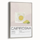 Landscape art painting on framed canvas featuring a vintage poster design with colorful art elements and black borders.