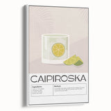 Vintage poster art of colorful food and drinks on a large framed canvas, ideal for living room decor.