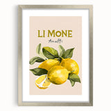 Textured art featuring abstract fruit designs in vibrant colors on a framed silver mat, ideal for bedroom decor.