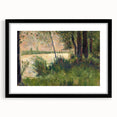 Grassy Riverbank by Seurat: Peaceful Impressionist Landscape Wall Art