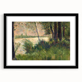 Grassy Riverbank by Seurat: Peaceful Impressionist Landscape Wall Art
