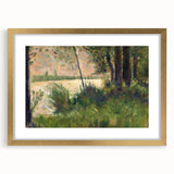 Grassy Riverbank by Seurat: Peaceful Impressionist Landscape Wall Art
