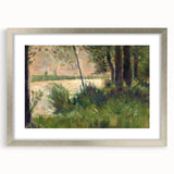 Grassy Riverbank by Seurat: Peaceful Impressionist Landscape Wall Art