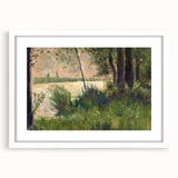 Grassy Riverbank by Seurat: Peaceful Impressionist Landscape Wall Art