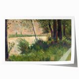 Grassy Riverbank by Seurat: Peaceful Impressionist Landscape Wall Art