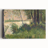 Grassy Riverbank by Seurat: Peaceful Impressionist Landscape Wall Art