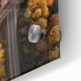 Close-up of a stunning acrylic glass landscape artwork featuring a vibrant bridge scene, showcasing intricate details and rich colors, perfect for home decor.