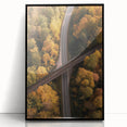 Framed acrylic artwork showcasing a stunning landscape bridge scene in black, emphasizing intricate details and vibrant colors, perfect for enhancing modern decor.