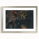 Realism Art Prints - Tramps by Konštantín Bauer Dark Expressive Portrait