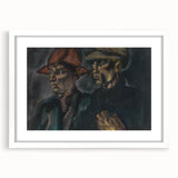 Realism Art Prints - Tramps by Konštantín Bauer Dark Expressive Portrait