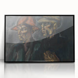 Realism Art Prints - Tramps by Konštantín Bauer Dark Expressive Portrait