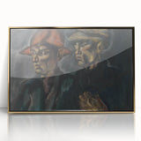 Realism Art Prints - Tramps by Konštantín Bauer Dark Expressive Portrait