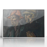 Realism Art Prints - Tramps by Konštantín Bauer Dark Expressive Portrait